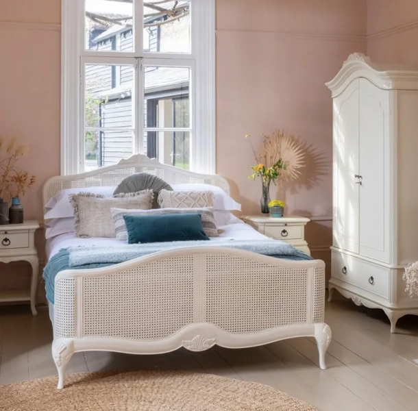 Willis & Gambier Ivory Rattan Bed Frame